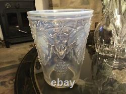 Rare VINTAGE HEAVY OPALESCENT GLASS VASE CHAMPAGNE COOLER GRAPEVINE 8 FRENCH