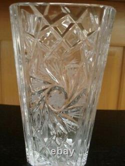 Rare Vintage French Brilliant Cut Crystal Buzzsaw & Pinwheel Vase