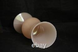 Rare Vintage Pink Opaline Footed Vase 9.4in 60s 70s MCM Italian French Glass