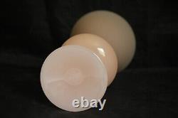 Rare Vintage Pink Opaline Footed Vase 9.4in 60s 70s MCM Italian French Glass