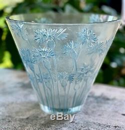 René Lalique Bluets Vase #909 c1914 Excellent Condition Signed R Lalique (Rene)