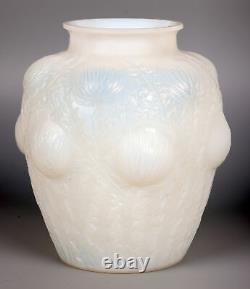 Rene Lalique Early Opalescent Domrémy Art Glass Vase