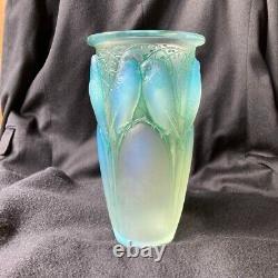 Rene Lalique Opalescent Glass Ceylan Vase 1924 Design