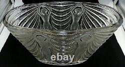 Rene R. Lalique France Signed Terpsichore Nudes Large Heavy Art Glass Vase 1937