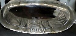 Rene R. Lalique France Signed Terpsichore Nudes Large Heavy Art Glass Vase 1937