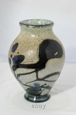 Robert Pierini Signed Art Glass Vase, French, 1985, 7.5