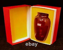 Ruby Red Signed Baccarat Glass Crystal Naiades 110 Vase in Padded Display Box