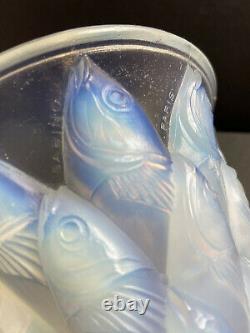 SABINO Opalescent Glass POISSON FISH Vase Signed 5.25