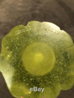 STUNNING Jean Daum Daffodil Vase Pate De Verre French Glass Large 10 in