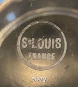 ST. LOUIS France Elegant French Art Glass Crystal 5 1/2 Zig Zag Vase SIGNED