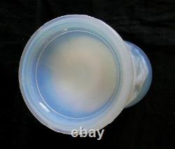 Sabino style blue opalescent LARGE art glass vase Menuet France