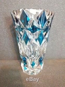 Saint Louis Crystal Vase Blue To Clear RARE