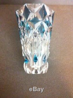 Saint Louis Crystal Vase Blue To Clear RARE