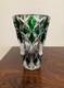 Saint Louis Cut Glass Flower Vase Crystal Green Art Interior Engraved