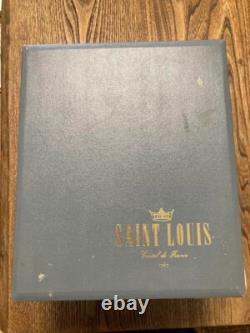 Saint Louis Cut Glass Flower Vase Crystal Green Art Interior Engraved