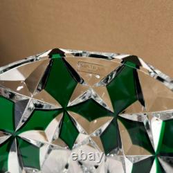 Saint Louis Cut Glass Flower Vase Crystal Green Art Interior Engraved unused