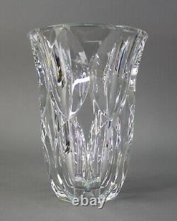Saint St. Louis Signed Large And Heavy French Cut Crystal Flower Vase 9 High