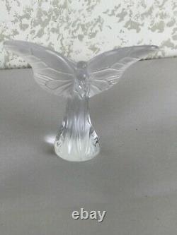 Set Of Lalique Clear & Frosted Glass Butterflies Vase 8 And Figures But