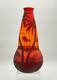 Signed 1920's French Loetz Richard Cameo Glass Vase with Etched Decors