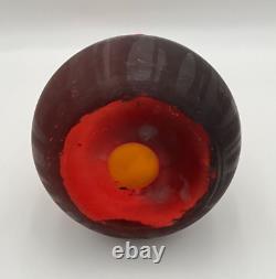 Signed 1920's French Loetz Richard Cameo Glass Vase with Etched Decors