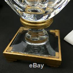 Signed Baccarat Bronze Ormolu Crystal Lidded Vase / Urn