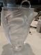 Signed LALIQUE France Martinets Frosted Crystal Vase Mint with Box