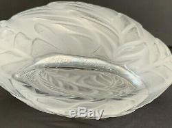 Signed Lalique Crystal Filicaria Pillow Leaf Vase