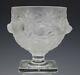 Signed Lalique France Crystal Elizabeth Frosted Birds & Floral Art Glass Vase