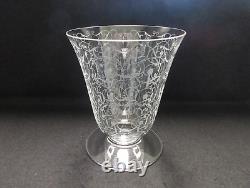 Signed Vintage Baccarat French Crystal 7 Vase with Michelangelo Etching