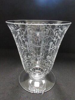 Signed Vintage Baccarat French Crystal 7 Vase with Michelangelo Etching