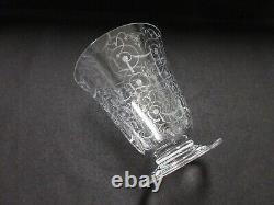 Signed Vintage Baccarat French Crystal 7 Vase with Michelangelo Etching