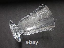 Signed Vintage Baccarat French Crystal 7 Vase with Michelangelo Etching