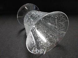 Signed Vintage Baccarat French Crystal 7 Vase with Michelangelo Etching