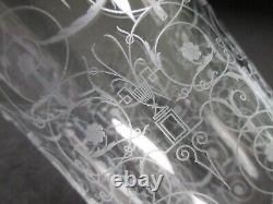 Signed Vintage Baccarat French Crystal 7 Vase with Michelangelo Etching