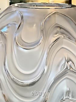 Spectacular Lalique Crystal Vibrations Spherical 12 Vase Signed Mint