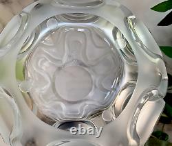 Spectacular Lalique Crystal Vibrations Spherical 12 Vase Signed Mint