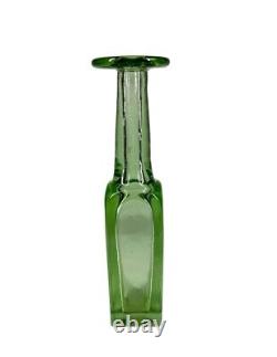 St Louis France Art Glass Modernist Green Heavy Vase Louvre Museum Saint Louis