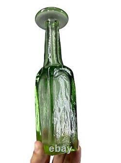 St Louis France Art Glass Modernist Green Heavy Vase Louvre Museum Saint Louis