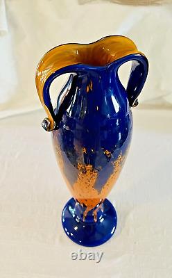 Stunning Antique Delatte Schneider French 16 Art Deco Glass Vase