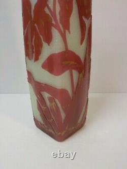 Stunning French Cameo Art Glass 14 Vase, Art Nouveau, c. 1910