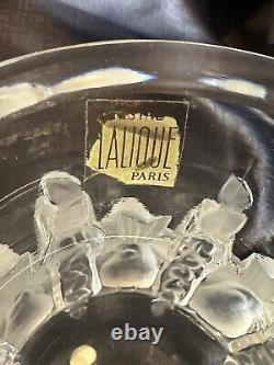 Stunning French Lalique Vase Dampierre Sparrows And Vines Birds