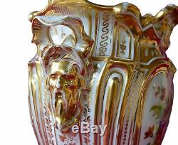 Stunning French Large c. 1850 Rococo Old Paris Porcelain Vase Hand Painted