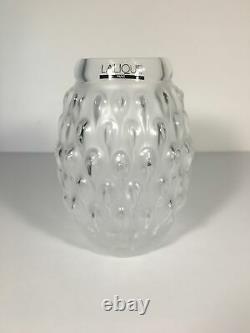 Stunning Lalique Crystal Vase with Figuera Pattern withoriginal box