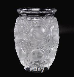 Stunning Lalique France Frosted Crystal Bagatelle Vase with Birds