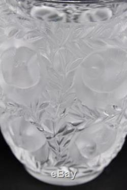 Stunning Lalique France Frosted Crystal Bagatelle Vase with Birds