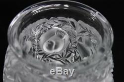 Stunning Lalique France Frosted Crystal Bagatelle Vase with Birds