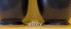 Stunning Pair Antique 19th C French Hand Painted Opaline Signed Baccarat Vases