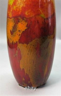 Superb Signed 12 French Art Deco Glass Vase by SCHNEIDER c. 1925 antique