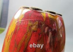 Superb Signed 12 French Art Deco Glass Vase by SCHNEIDER c. 1925 antique
