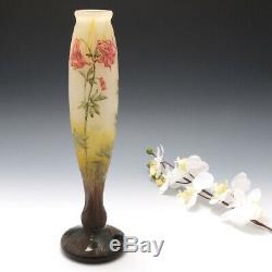 Tall Daum Nancy Floral Vase c1910